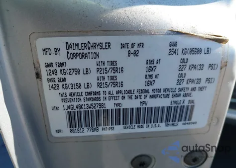 2003 Jeep Liberty Sport from USA, damaged, VIN 1J4GL48K13W527981